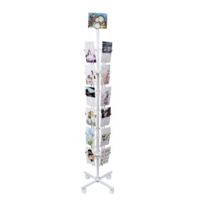 fixturedisplays? 24-pocket 5.5" wide pocket (fits 5x7") vertical greeting card display spinning greeting holiday card rack floor stand pocket size: 5.8"wide x 8"high, 24 pockets. 11703-wht-npf