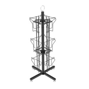 11702 FixtureDisplays 14 X 14 X 30" 12 Vertical Pockets Spinning Greeting/Post Card Rack 11702 Black 11702-NPF