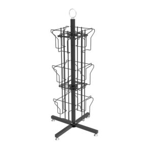 11702 FixtureDisplays 14 X 14 X 30" 12 Vertical Pockets Spinning Greeting/Post Card Rack 11702 Black 11702-NPF