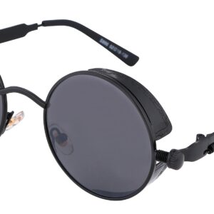 FEISEDY Retro Gothic Steampunk Sunglasses Round Metal Frame Punk Circle Inspired Shade Men B1857