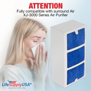 LifeSupplyUSA Air Purifier Enhancement - High Efficiency HEPA Filter, Home Improvement Essential, Easy to Install Air Cleaner Replacement for Surround Air XJ-3000 Series, Ensures Clean & Healthy Air