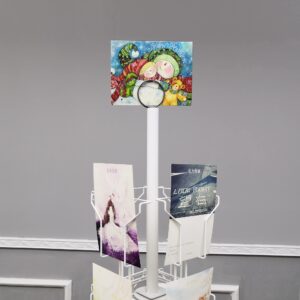 FixtureDisplays? 24-Pocket 5.5" Wide Pocket (Fits 5x7") Vertical Greeting Card Display Spinning Greeting Holiday Card Rack Floor Stand Pocket Size: 5.8"Wide X 8"High, 24 Pockets. 11703-Wht-NPF