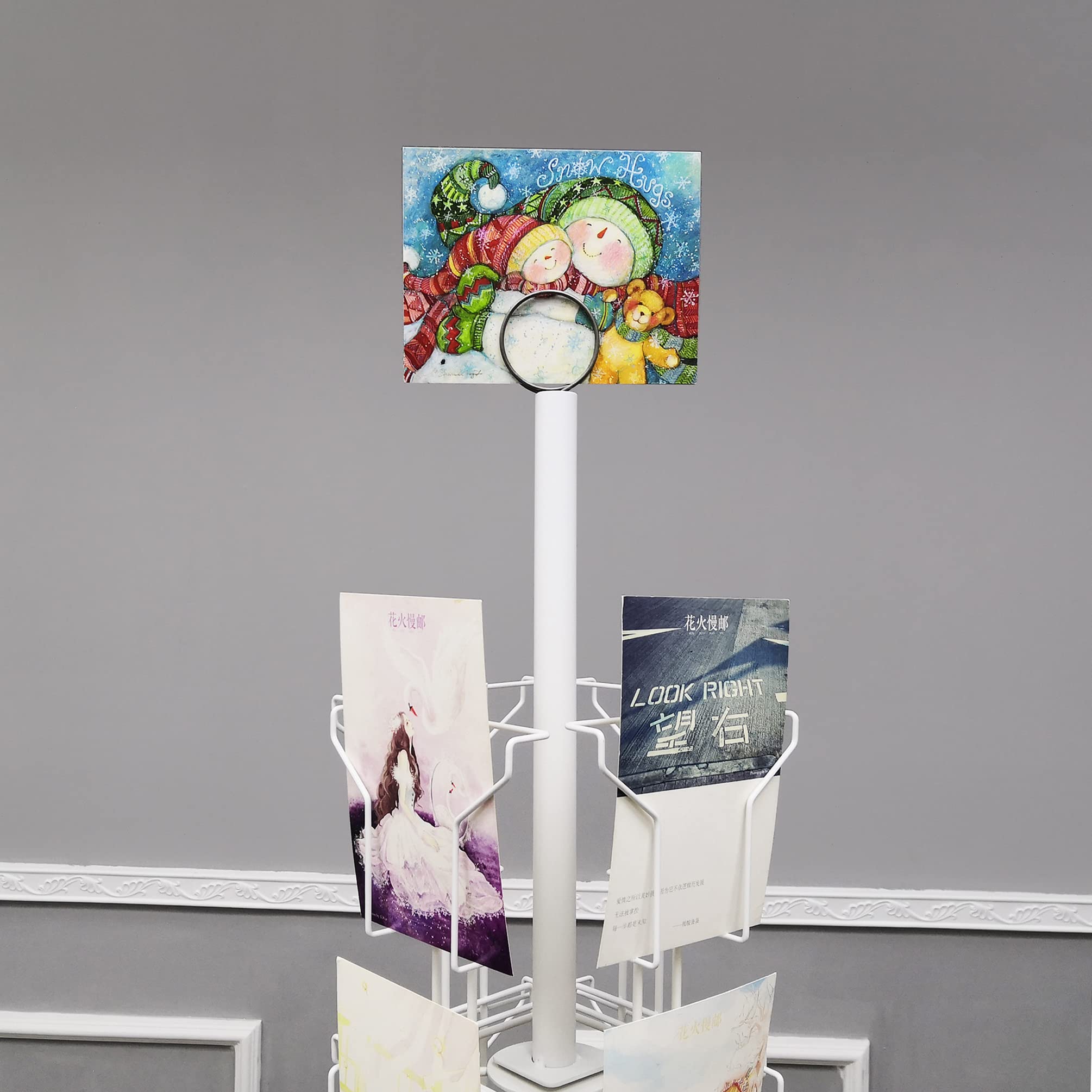 FixtureDisplays? 24-Pocket 5.5" Wide Pocket (Fits 5x7") Vertical Greeting Card Display Spinning Greeting Holiday Card Rack Floor Stand Pocket Size: 5.8"Wide X 8"High, 24 Pockets. 11703-Wht-NPF