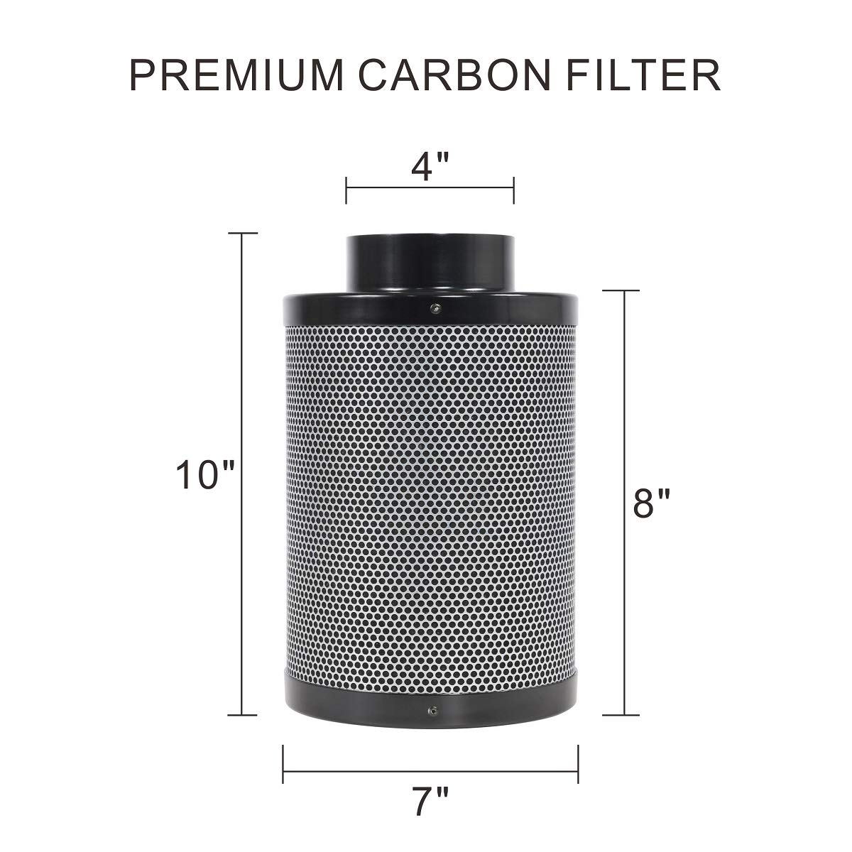 TopoLite 4" Inline Fan Carbon Air Filter Ducting Combo for Grow Tent Exhanst Kit and Hydroponic Indoor Plants Growing System