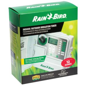 Rain Bird SST1200OUT Simple-to-Set Indoor/Outdoor Sprinkler/Irrigation Timer/Controller, 12-Zone/Station (this New/Improved Model Replaces SST1200O),Gray/Green