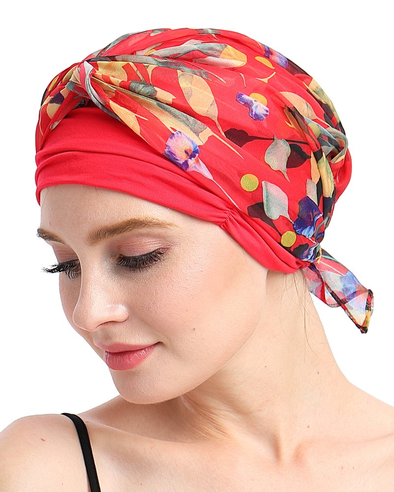 Knits Fitted Turban Hat for Cancer Women DIY Easy Tie Chemo Bandana