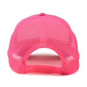 DALIX Trucker Hat Two Toned Mesh Cap in Hot Pink and White