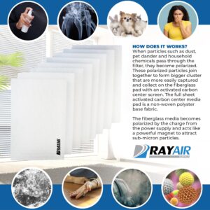 RAYAIR SUPPLY 20x30 Replacement Filter Pads Compatible with Totaline CG1000 Air Cleaner 20x30 Refills (4 Pack)