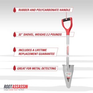 ROOT ASSASSIN 32" Mini Garden Shovel/Saw - The ORIGINAL & BEST Award Winning Combo Gardening Spade Tool, Yard, Root, Stump, Tree Removal, Landscaping, Trimming Specialized Digging (32" Shovel/Saw)