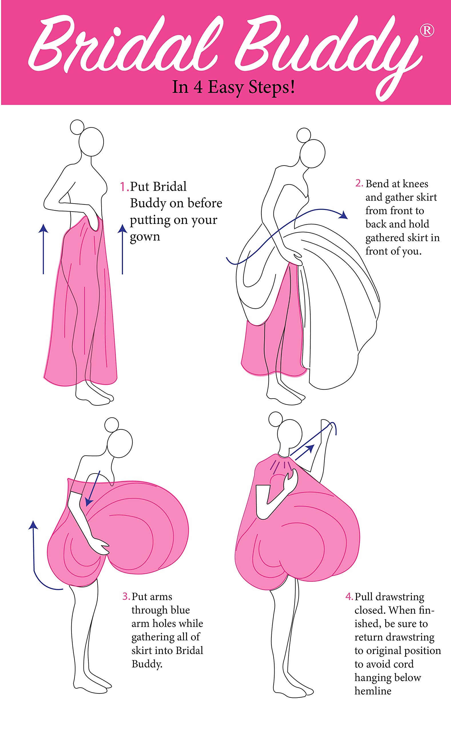 Bridal Buddy Wedding Dress Slip Drawstring Underskirt Accessory – As Seen on Shark Tank