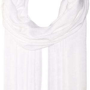 Calvin Klein Women's Pashmina Scarf, eggshell solid, One Size