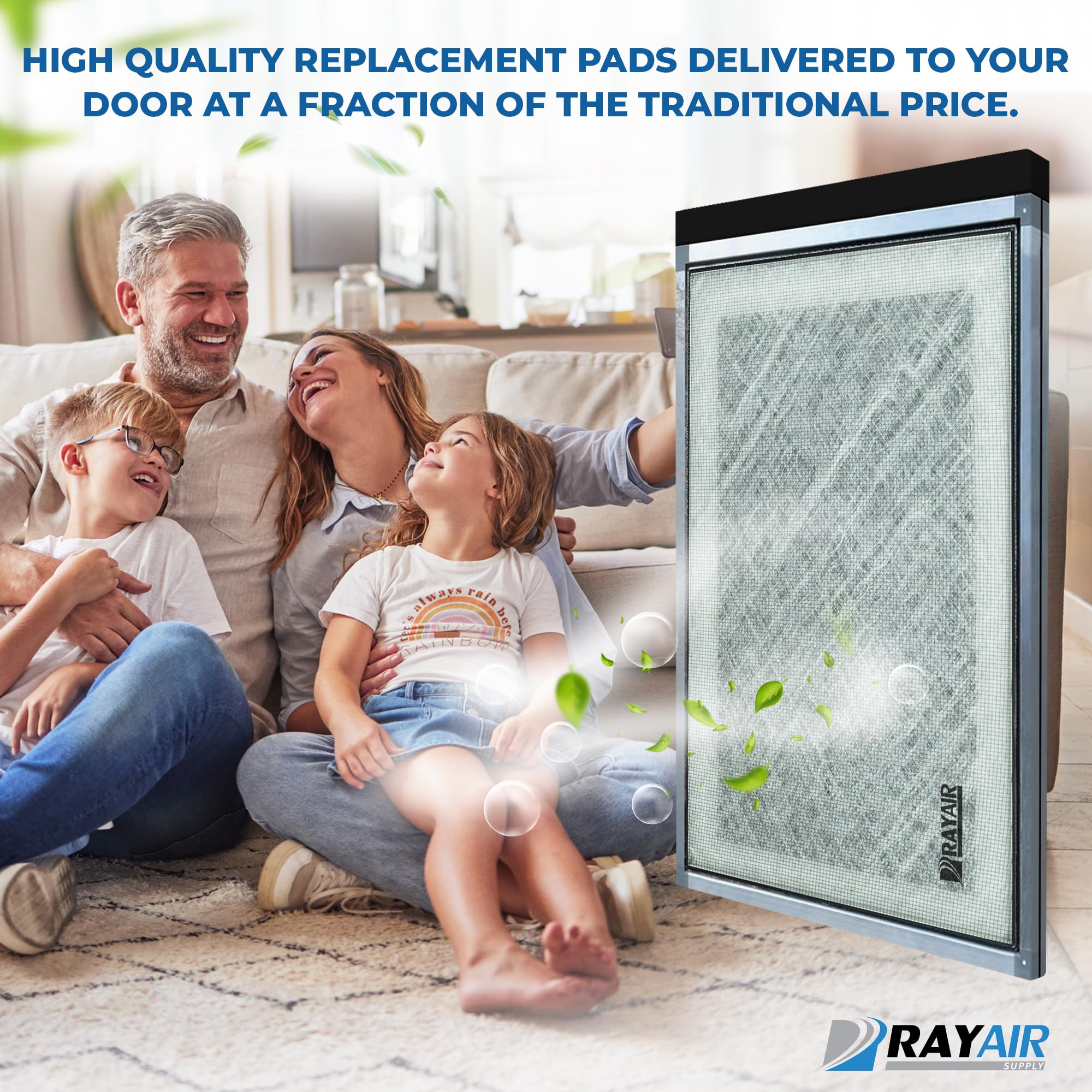 RAYAIR SUPPLY 10x24 Replacement Filter Pads Designed to Fit MicroPower Guard Air Cleaner 10x24 Refills (3 Pack) WHITE