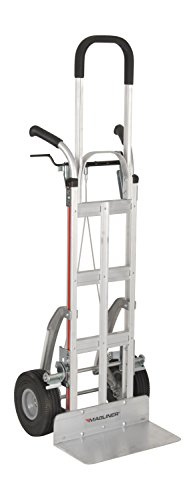 Magliner NPKC16G2C5H-V Aluminum Brake Hand Truck, Frame Extension, Double Grip Handle, 18" x 9" Nose, 10" Wheels, Stair Climbers, 500 lb. Capacity, 60" Height, 21.5" Width, 20.5" Length