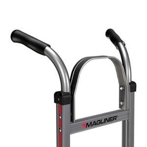 Magliner NPKC16G2C5H-V Aluminum Brake Hand Truck, Frame Extension, Double Grip Handle, 18" x 9" Nose, 10" Wheels, Stair Climbers, 500 lb. Capacity, 60" Height, 21.5" Width, 20.5" Length