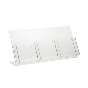 Source One Deluxe Clear Acrylic Countertop Greeting Card Display 1 & 3 Pockets Available (1, 3 Pocket)