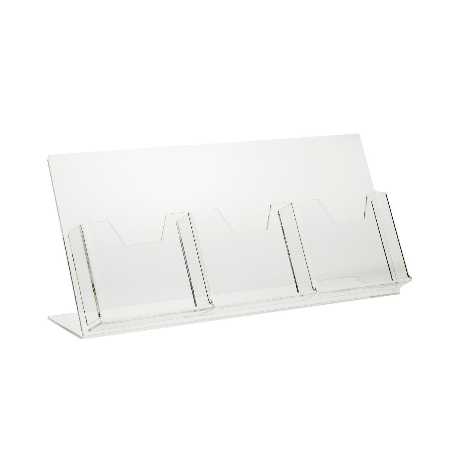 Source One Deluxe Clear Acrylic Countertop Greeting Card Display 1 & 3 Pockets Available (1, 3 Pocket)