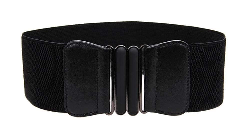 VOCHIC Wide Elastic Plus Size Belt for Women Cinch Waist Belt Stretch Waistband, Black, XL(33"- 42")