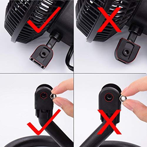 TN TONNY Clip-on Fan, AC 110V 6 Inch Adjustable Clip Table Fan with 2 Speeds Wind, Personal Cooling Fan with 6 Foot Cord and Plastic Safety Grill, Black