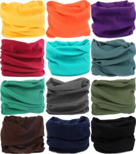 vancrown headwear head wrap sport headband sweatband 220 patterns magic scarf 12pcs & 6pcs 12 in 1 (12pcs.solid color)