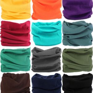 VANCROWN Headwear Head Wrap Sport Headband Sweatband 220 Patterns Magic Scarf 12PCS & 6PCS 12 in 1 (12PCS.Solid Color)