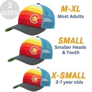 Colorado Trucker Hats for Men & Women - Custom Sunset Fader Style with Snapback, Versatile & Conscious Outdoor Cap, Adult Fit