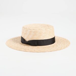 Lack of Color Women's Spencer Boater Hat, Natural/Black, M