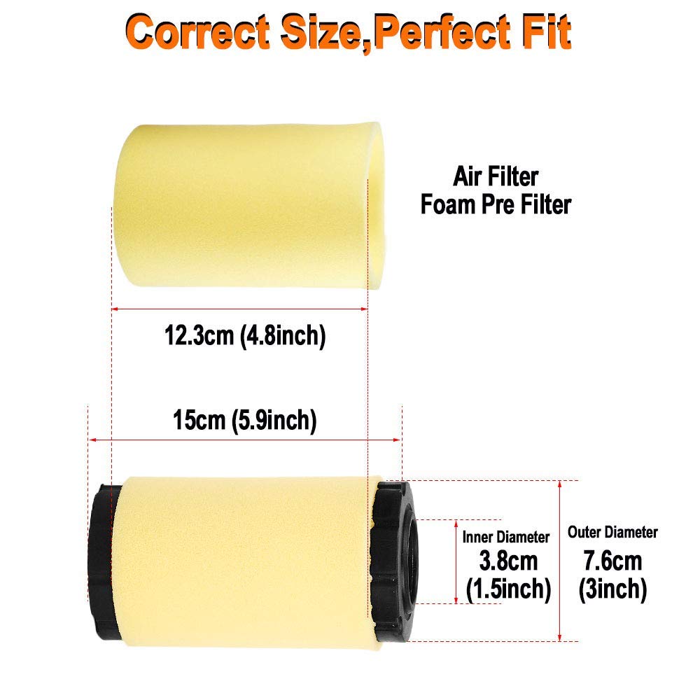 HIFROM Air Filter + Pre Filter Replacement for 793569 John Deere GY21055 MIU11511 Rotary 12673 Stens 100-929,Lawn Mower Air Filter