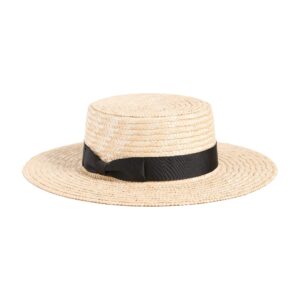 Lack of Color Women's Spencer Boater Hat, Natural/Black, M