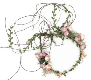 floral fall adjustable bridal flower garland headband flower crown hair wreath halo f-83 (a)