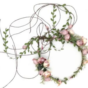 Floral Fall Adjustable Bridal Flower Garland Headband Flower Crown Hair Wreath Halo F-83 (A)