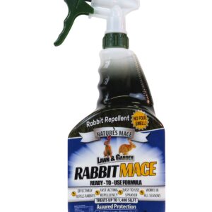 Nature’s MACE 40 Ounce Rabbit Repellent Spray, Rabbit Deterrent for Garden, Rabbit Repellent Outdoor, Rabbit Repellent for Garden, Safe for Dogs, Pets, People, & Plants