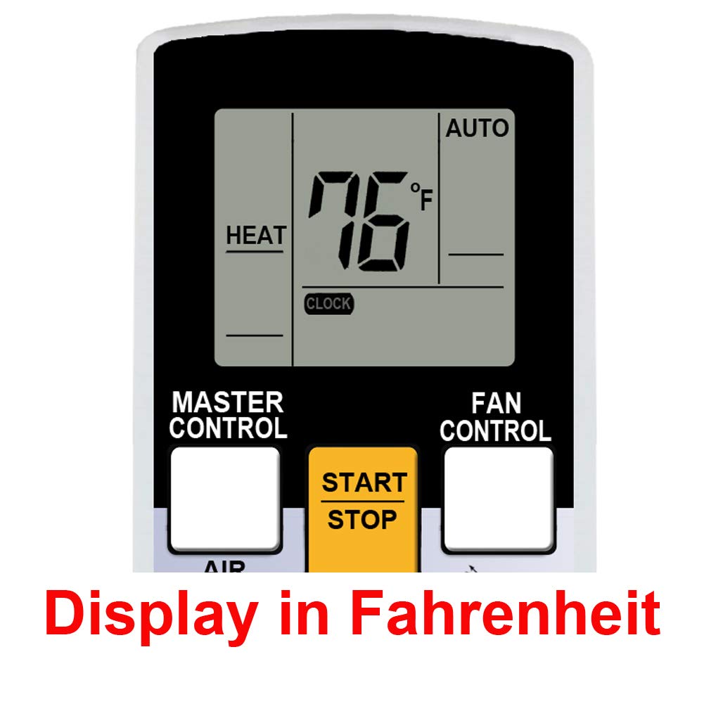 Replacement for Fujitsu Air Conditioner Remote Control Model Number AR-RY7 Works for ASU12RLQ ASU12RMLQ ASU15RLQ ASU18RLQ ASU18RMLQ ASU9RLQ ASU9RMLQ