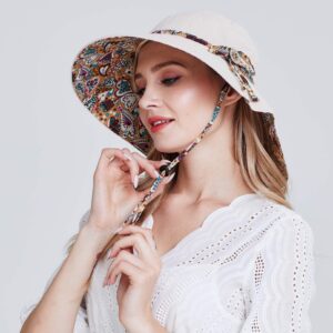 HAPEE Womens Garden Hat,Both Sides wear, Foldable Wide Brim UPF 50+,pefect for Women Fishing