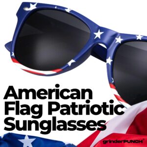 grinderPUNCH 3 Pairs Team USA Bulk American Sunglasses Flag Classic Patriot