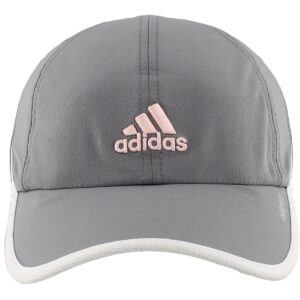 adidas Women's Adizero II Cap, Grey/White/Hawthorne Pink, One Size