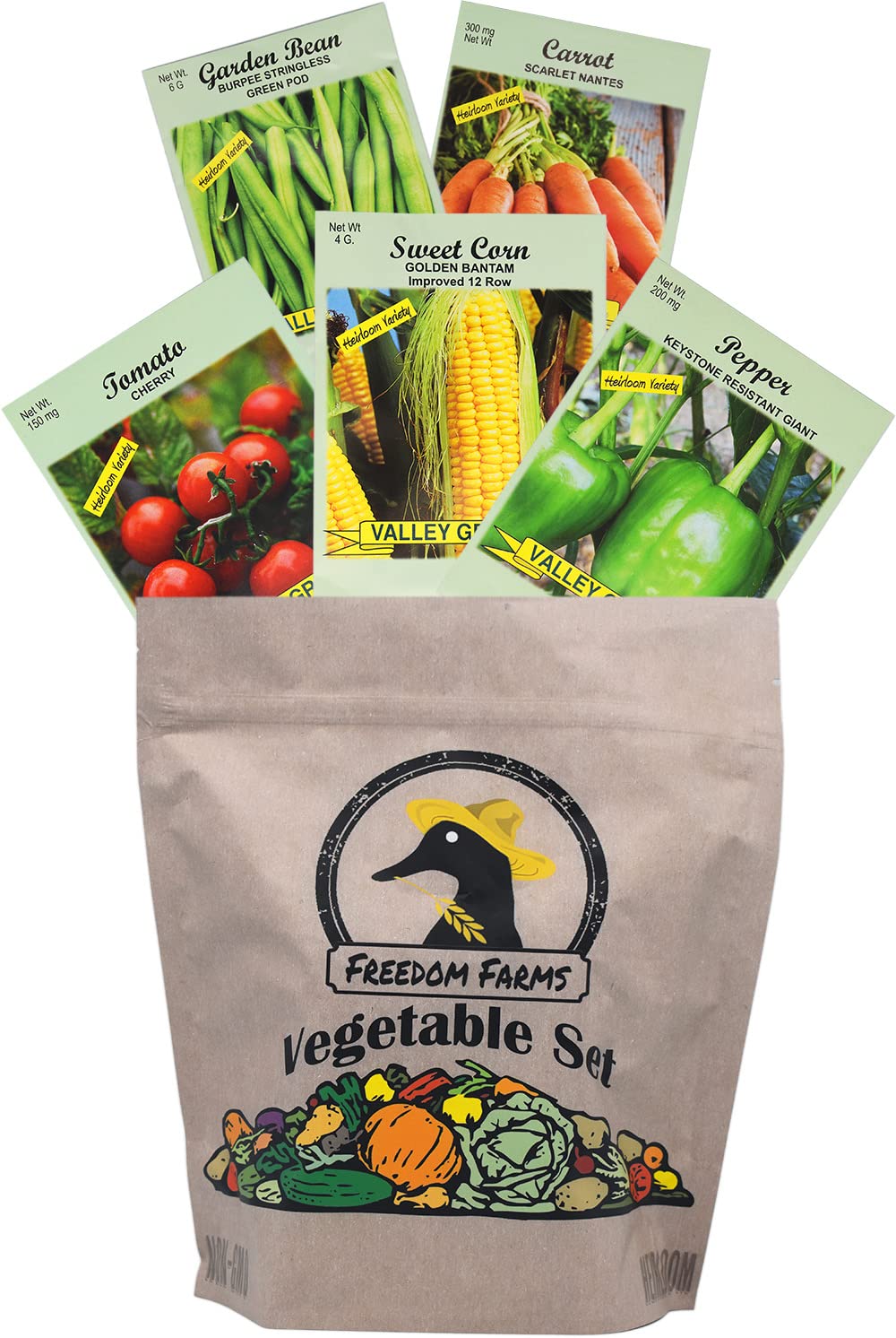 Black Duck Brand 50 Packs Assorted Heirloom Vegetable Seeds 20+ Varieties All Seeds are Heirloom, 100% Non-GMO