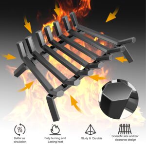 AMAGABELI GARDEN & HOME Fireplace Log Grate 30 inch Wrought Iron Fire Place Grates Heavy Duty Solid Steel Indoor Chimney Hearth 3/4" Bar Outdoor Firepit Wood Stove Firewood Burning Rack Holder