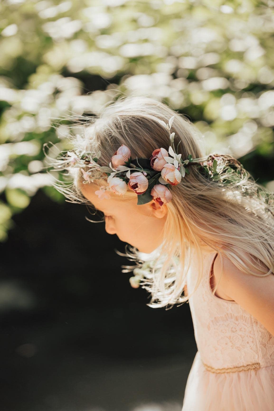 Floral Fall Adjustable Bridal Flower Garland Headband Flower Crown Hair Wreath Halo F-83 (A)