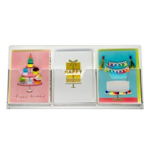 Source One Deluxe Clear Acrylic Countertop Greeting Card Display 1 & 3 Pockets Available (1, 3 Pocket)