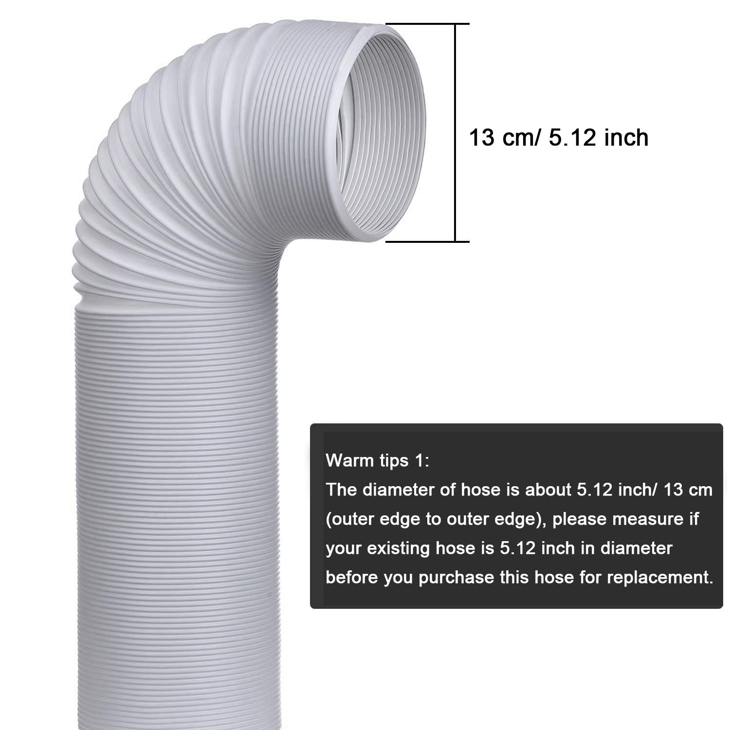 Air Conditioner Exhaust Hose with 5 Inches Diameter, Counterclockwise Thread Compatible with Portable Air Conditioner (59 Inches Length)