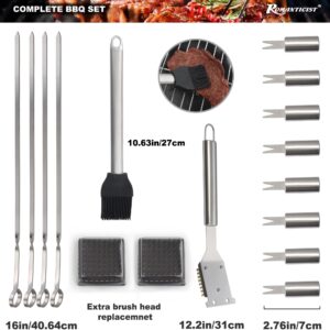 ROMANTICIST Complete Grill Accessories Kit - The Very Best Grill Gift on Birthday Wedding - Professional 21PC BBQ Accessories Set with Case for Outdoor Camping Grilling Smoking