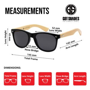 Got Shades Wholesale Bamboo Sunglasses Retro 80's Wood Sunglasses Men-Cool Sunglasses for Men & Women-10 Pack