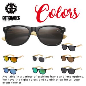 Got Shades Wholesale Bamboo Sunglasses Retro 80's Wood Sunglasses Men-Cool Sunglasses for Men & Women-10 Pack