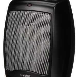 Lasko CD09250 Ceramic Adjustable Thermostat Tabletop or Under-Desk Heater, 9 Inches High, Black