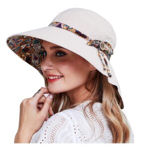 hapee womens garden hat,both sides wear, foldable wide brim upf 50+,pefect for women fishing