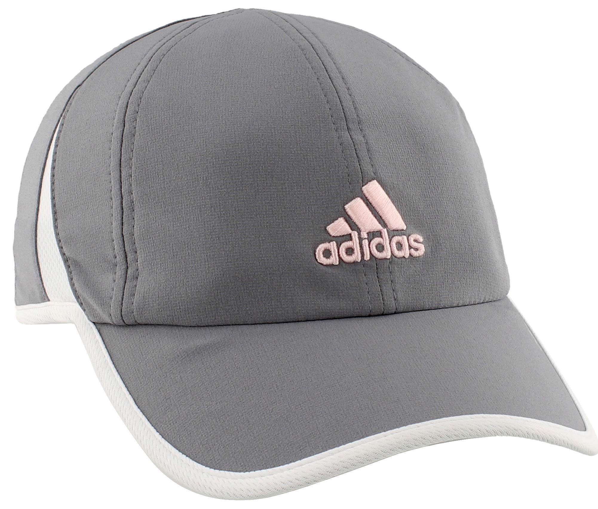 adidas Women's Adizero II Cap, Grey/White/Hawthorne Pink, One Size