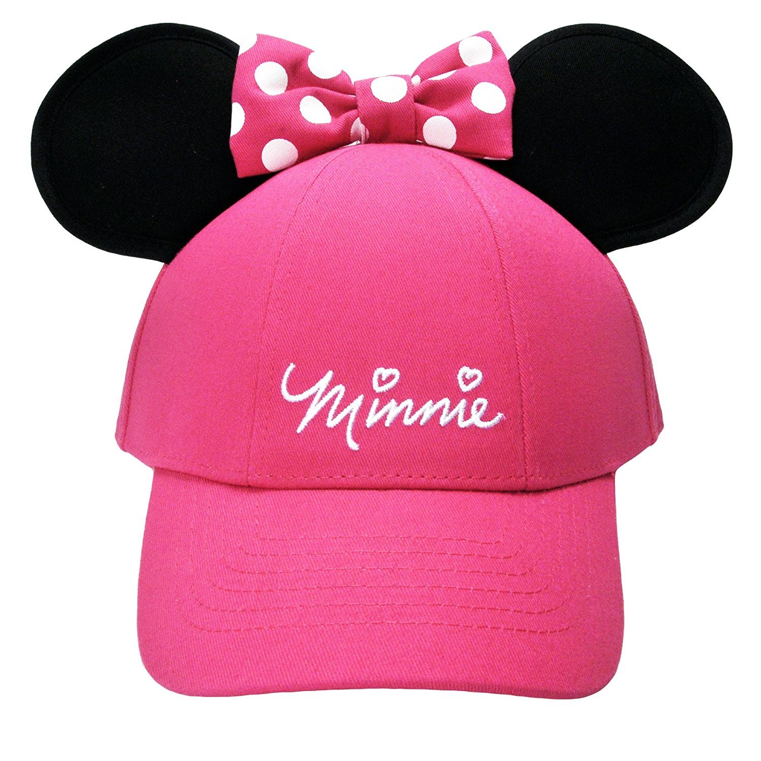 Disney Women's Minnie Mouse Bow Ears Baseball Hat (Pink)