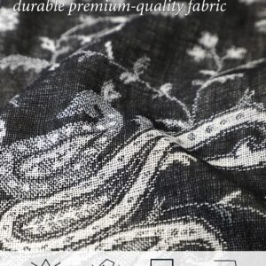 Achillea Soft Silky Reversible Paisley Pashmina Shawl Wrap Scarf w/Fringes (Black White)