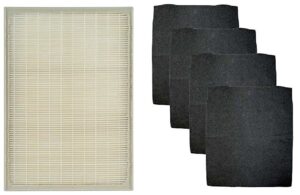 nispira true hepa filter (small) with 4 pre-carbon filters compatible with whirlpool whispure air purifier models ap150, ap250, ap25030k, apr25530l, apr25130l; compared to part # 1183051 1183051k