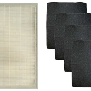 Nispira True HEPA Filter (Small) with 4 Pre-Carbon Filters Compatible with Whirlpool Whispure Air Purifier Models AP150, AP250, AP25030K, APR25530L, APR25130L; Compared to Part # 1183051 1183051K